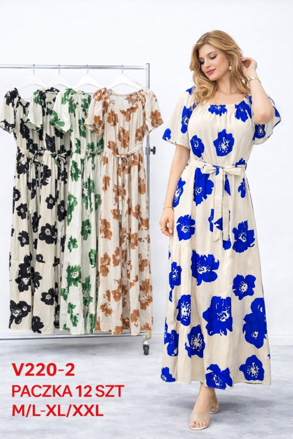 Sukienki damskie Roz M-2XL, Mix Kolor .Paczka 12 szt